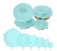 6 PCS Silicone Lids Food Covers, 6 Different Sizes Reusable Lids for Cups Bowls, Silicone Stretch Lid Microwave Freezer Can, 100% Safe Food Grade Round Shaped Tin Cover (Green)