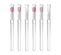 6 Pcs Silicone Lip Brush Set, Reusable Lipstick Applicator with Cover, Multi-Use Nail Art & Makeup Brushes for Lip and Eyeshadow
