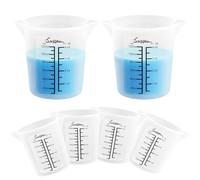 6 PCS Silicone Measuring Cups Kits for Resin, 120ml Clearly 2 Scales Resin Measuring Cups, Reusable & Easy Clean Resin Supplies for Resin Mixing, Casting Moulds