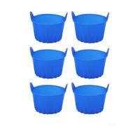 6 Pcs Silicone Ramekins for Air Fryer- Non-Stick Baking Cups for Eggs Muffins Cupcakes- Heat Resistant Ovenware- Reusable Small Cake For Mold- 6.5x7cm- Black(Blue)