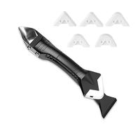 6 Pcs Silicone Remover Tool, 3-in-1 Silicone Remover Tool Kit, Grout Scraper and Smoothing Tools, Scraper with 5 Replaceable Pads for Kitchen, Bathroom and Floor Sealing