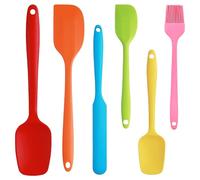 6 Pcs Silicone Spatula Set, Heat Resistant Spatulas for Cooking, BPA Free Non Stick Rubber Spatula Set, Rubber Spatulas Food Grade Baking Spatula Kitchen Utensils for Baking, Frying, Cooking, Mixing
