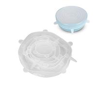 6 PCS Silicone Stretch Lids, Universal Reusable Silicone Stretch Food Storage Container Lids Bowl Covers Stretchy Seals Expandable to Fit Various Shape of Containers, Dishes, Bowls