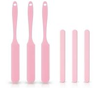 6 Pcs Silicone Wax Stick Applicator,Pink Reusable Wax Sticks Scraper Set,Non-Stick Hard Hair Removal Waxing Spatulas,Waxing Applicator for Women Sticks Supplies Home Salon Body Using