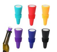 6 PCS Silicone Wine Bottle Stoppers, Reusable Wine Stopper with Screw for Bottles, Multicolored Corks for Fit a Variety of Glass/Keep The Wine Champagne Beer Fresh