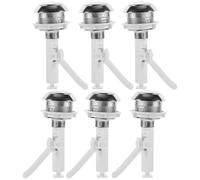 6 Pcs Silver Abs Toilet Tank Push Button Replacement Accessory