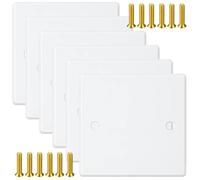 6 PCS Single Blanking Socket Plate, Panels with Screws (Old Model), Blank Panels Socket Blanking Plate, Ease of Installation, Ideal for Renovation & DIY Users, Electrical Sockets (White)