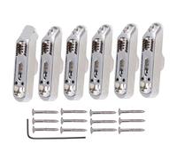 6 Pcs Single Individual Bridge Saddles Tailpiece with Screws Wrench Set for 6 String Electric Guitar Bass Parts(Silver)