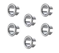 6 Pcs Sink Hole Replacement Overflow Hole,Sink Hole Cap,Drain Cap Cover Insert in Hole,Sink Overflow Ring,Round Basin Overflow Trim For Home,Hotels,Shopping Malls,Factories(Silver)