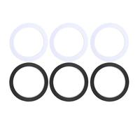 6 PCS Sink Plug Rubber Seal, 110mm O Rings Seal Strainer Plug Sealing Gasket, Washers Gaskets Bath Seal Set for 110mm Sink Waste (Black & White)