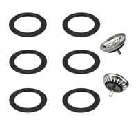 6 PCS Sink Plug Seal Ring 56mm Sink Drain Seal Waterproof Waste Rubber Washer Drain Sealing Replacement Accessories for Strainer Basket Plug