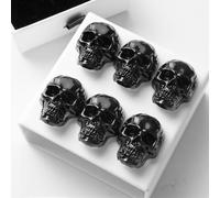 6 Pcs Skull Refrigerator Magnets,Cool,Strong,Cute,Funny Goth Fridge Magnets for Adults, for Kitchen Decor,Office Whiteboards, and Lockers, Pins for Maps, Calendars, Files, Notes, and Photos (Dark)