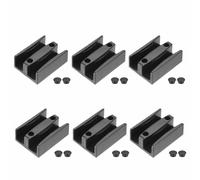 6 Pcs Sliding Shower Door Bottom Guides, 53mm ABS Twin Channel Runners with Screw Caps, Shock Absorbing Anti-Corrosion Fixings to Align Glass Panels for Bathroom Cubicles & Enclosures