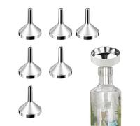 6 Pcs Small Funnels, Small Funnels for Filling Bottles, Funnel Stainless Steel 3.5cm Funnel, Mini Metal Funnels, Liquid Transfer Metal Funnel for Filling Bottles Filter Oils, Juice, Wine, Coffee