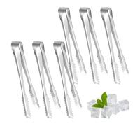 6 Pcs Small Ice Tongs, Sweet-Tongs, Sugar-Tongs, Stainless Steel Mini Tongs for Food Sweets Bread Cake Ice(Color:As Shown)