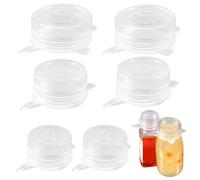 6 Pcs Small Silicone Stretch Lids Reusable Silicone Stretch Cover 3 Sizes Fit to 1.2 Inch to 2.4 Inch Small Jars, Food Cans, Bottles