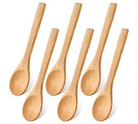 6 PCS Small Wooden Spoons, 5.1 Inch Handmade Small Wood Teaspoon Tiny Wood Teaspoons for Serving Kitchen Serving Wooden Utensils for Sauces, Sugar, Honey, Pepper, Tea, Coffee, Ice Cream