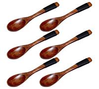 6 Pcs Small Wooden Spoons Honey Spoon 6.3 Inch Lacquered Wooden Teaspoons Wooden Spoon with Wrapped Wire for Tea, Coffee, Honey, Sugar, Seasoning (16cm, 6 Pcs)