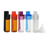 6 Pcs Snorting Kit, Waterproof Small Glass Bottle Snuff Kit Pocket Vial Bullet Vial Snuff Bullet Vials Small Funnel for Mini Bottles Sniffing Kit Dispenser Portable Outdoor Travel Spice Powder Storage