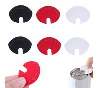 6 Pcs Soda Can Lids,Cans Covers for Fizzy Drinks,Reusable Plastic Can Sealer Cap,Colorful Soda Cans Topper Protector Prevents Spillage,for Sodas Drink Beer Juice.(Black, White, Red)