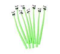 6 PCs-Soft Rubber Panda Rocking Gel Pen Cute Modeling Rocking Decompression Stationery-Carbon Black