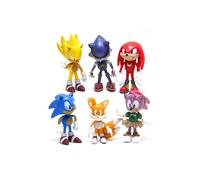 (6 Pcs) Sonic Anime Hedgehog Figure Doll Collection Toy
