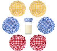 6 Pcs Sourdough Jar Cover Elastic Unbleached Cloth Lid Reusable Jar Cloth Covers for Sourdough Starter Container Bread Baking Supplies Breathable Fabric Covers for 3-4 Inch Jars Mouth Baking Supplies