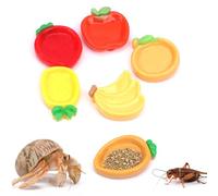 6 Pcs Spider Water Bowl Hermit Crab Feeding Dish Plastic Eating Basin for Spider Crab Ant Scorpion Cricket Snail Manti Millipede Insects (Fruit Shape)