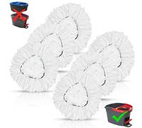 6 Pcs Spin Mop Scrub Brush Head Compatible with Vileda EasyWring 1-Tank System,Ocedar Mop Scrub Brush Floor Cleaning for Bathroom, Kitchen, Tub and Tile, NOT Fit RinseClean (White)