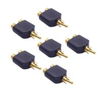 6 PCS Splitter 1 Male 2 Female Adapter Cable Converter Plug and Play Sound Video Adapter for Sound Video TV