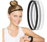 6 Pcs Sport Headband Thick Non-Slip Elastic Sport Headbands, Unisex Headbands for Women’s Hair, Elastic Silicone Grip Exercise Hair, Breathable Hairbands for Sweat-Wicking for Doing Workout, Yoga
