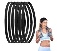 6 Pcs Sports Headband, Non-Slip Elastic Headband, Iastic Silicone Grip Exercise Headband, Thick Non-Slip Elastic Sport Headbands, Stretchy Head Band for Doing Workout, Yoga, Makeup, Running (Black)