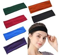 6 Pcs Sports Headbands,Headbands for Women Elastic Sweat Yoga Hairbands,Non Slip Soft Thin Head Band Fashion Hair Wrap