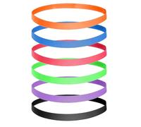 6 Pcs Sports Headbands Kids, Elastic Running Thin Hairbands, Candy Color Non Slip Football Headbands, Mini Silicone Grip Sweat Bands for Boys Girls Women for Yoga Fitness