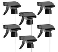 6 Pcs Spray Bottle Mist Spray Stream Trigger Replacement Parts with Pipes Fits 8 oz /16 oz 28/400 Round Neck Spray Bottle Trigger Sprayer Bottles Nozzles(Black)