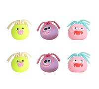6 Pcs Squeeze Toys Pop Up, Funny Hair Pulling Squishy Toys Set, Pull It Hair Soft Stress Relief Fidget Toys, Sensory Educational Party Bag Fillers for Kids Adults & Birthday Gifts (Style 10)