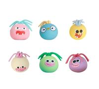 6 Pcs Squeeze Toys Pop Up, Funny Hair Pulling Squishy Toys Set, Pull It Hair Soft Stress Relief Fidget Toys, Sensory Educational Party Bag Fillers for Kids Adults & Birthday Gifts (Style 1)