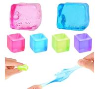 6 Pcs Squishy Jelly Cube Kids Adults Fun Toy Stocking Filler Fidget Toy For Boys And Girls Birthday Parties Stress Relief Balls School Gift (Color Random)