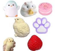 6 PCS Squishy Toys, Squishies Toys, Squishys, Assorted Squeeze Stress Relief Toys Toy Squeeze Soft Stress Relief for Anxiety Valentines Gifts for teens Classroom