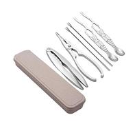 Antcher 6 Pcs Stainless Seafood Tool Sets Seafood Opener Tool Kit, Crustacean Set with Storage Box, 2 Pcs Lobster Crackers and 4 Pcs Stainless Steel Seafood Forks/Picks