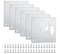 6 Pcs Stainless Steel Cabinet Hinge Repair Plates with 48 Screws. Flat Fixing Brackets to Mend Kitchen Cupboard Doors. (6)