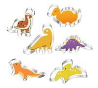 6 Pcs Stainless Steel Dinosaur Cookie Cutter Set Dinosaur Sandwich Cutter Dinosaur Cookie Cutters Baking Mould Dinosaur Mould for DIY Pastry Cutter Biscuit Cutter Sandwich Cutter