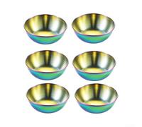 6 Pcs Stainless Steel Dipping Bowls Polished for sauce Dish Set for Sushi Condiments Silver 8cm(Colours)