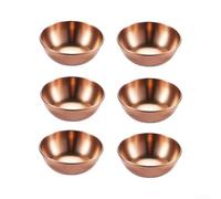 6 Pcs Stainless Steel Dipping Bowls Polished for sauce Dish Set for Sushi Condiments Silver 8cm(Pink gold)