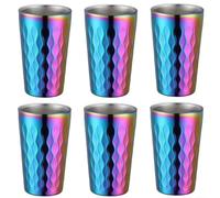 6 Pcs Stainless Steel Double Wall Drinking Mugs 330ML Stackable Insulated Water Cups for Hot and Cold Beverages Dishwasher Safe Metal Coffee Tea Cups for Home Kitchen Camping Outdoor Use(Colorful)