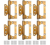6 Pcs Stainless Steel Flush Mount Heavy Duty Ball Bearing Door Hinges, Smooth and Silent Movement, for Home Cabinet and Interior Doors (Bronze)