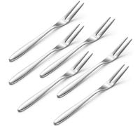 6 Pcs Stainless Steel Forks for Cocktail Small Fruit Fork for Appetizers Cute Silver Metal Forks for Parties Wedding Daily Events Dishwasher Safe