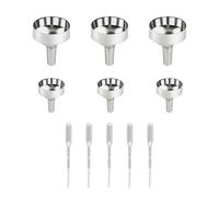 6 Pcs Stainless Steel Funnels Set, Silver Tiny & Mini Funnels with 5 2ml Plastic Droppers - Small Bottle Funnel for Mini Bottles, Wine, Cosmetics, Essential Oils, and Perfume (1.8cm + 2.5cm)