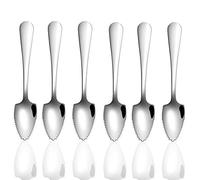 6 Pcs Stainless Steel Grapefruit Spoon Scraping Spoon Dessert Spoons for Apple, Kiwi, Papaya, Orange and Ice Cream