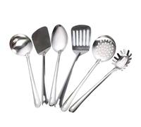 6 Pcs Stainless Steel Kitchen Utensils Set Slotted Spoon Spatula Ladle Kitchen Skimmer Kitchen Gadgets and Tools Accessories